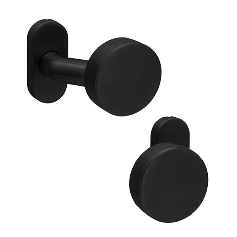 Ручки на розеті ABARO Lido FF фіксована-фіксована чорний