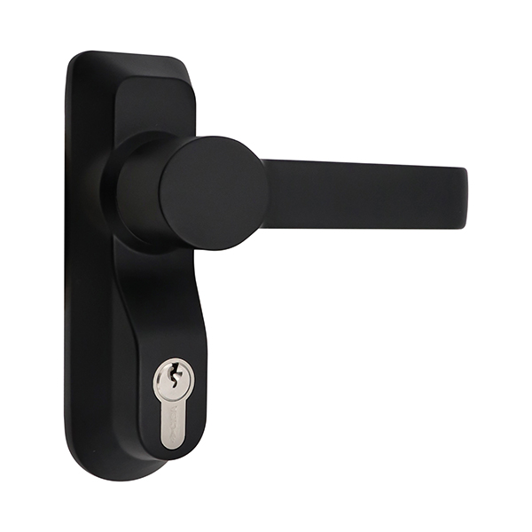 Ручка на планці CISA 07078.68 зовнішня з циліндром для накладної антипаніки чорний