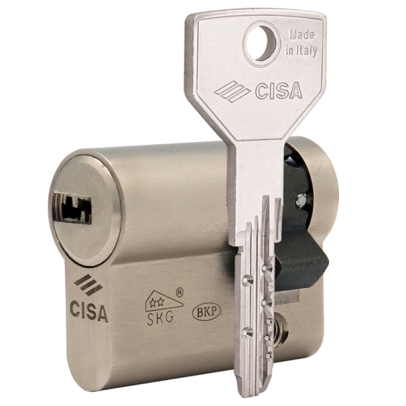 Циліндр половинка CISA ASIX P8 PRO 40 (30*10) нікель матовий 2+1 ключ