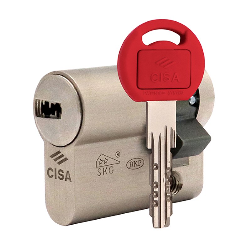 Циліндр половинка CISA Astral Tekno PRO 40 (30*10) нікель матовий 3 ключі