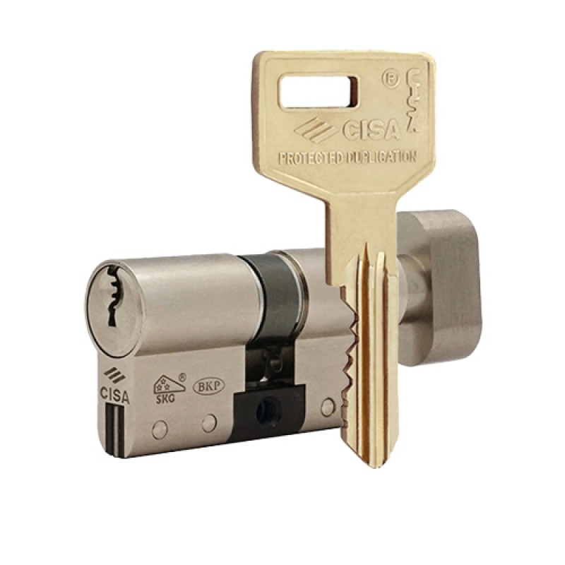 Циліндр CISA C3000S ключ-вороток (модульний) нікель матовий 3 ключі