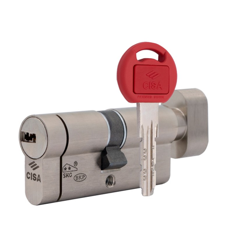 Циліндр CISA Astral Tekno PRO 60T (30*30T) нікель матовий 3 ключі