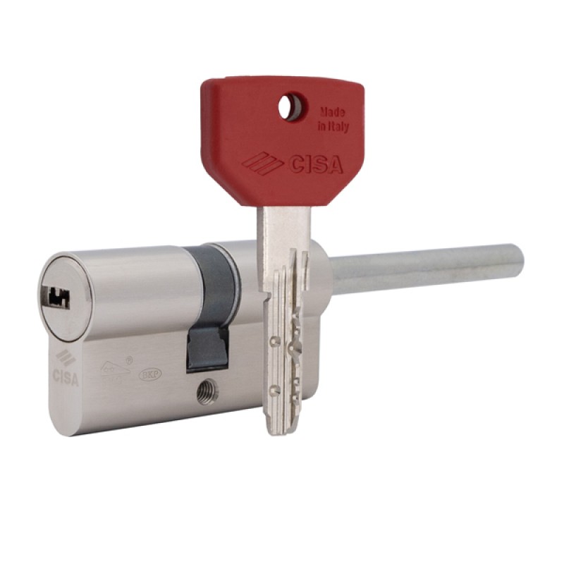 Циліндр CISA ASIX P8 PRO 60T (30*30T) зі штоком нікель матовий 5+1 ключ