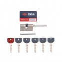Циліндр CISA ASIX P8 PRO 60T (30*30T) зі штоком нікель матовий 5+1 ключ