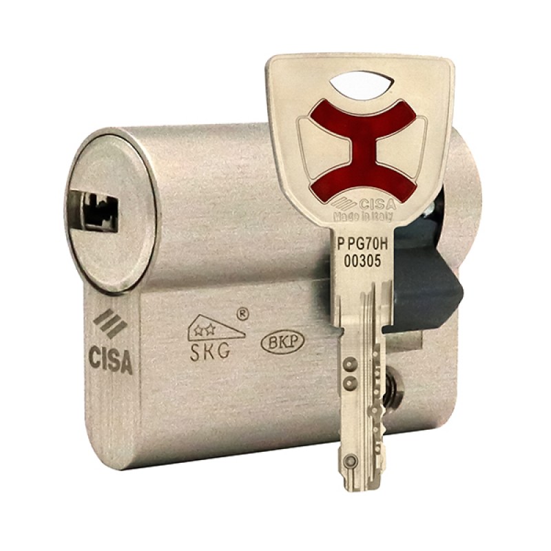 Циліндр половинка CISA AP4 S 40 (30*10) нікель матовий 3 ключі