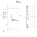 Механізм замка SHERLOCK 257L (BS60мм) 5 ключів